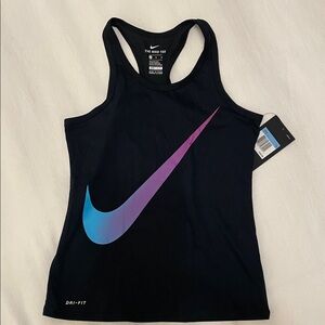 Nike Black Tank Top with Blue and Purple Swoosh